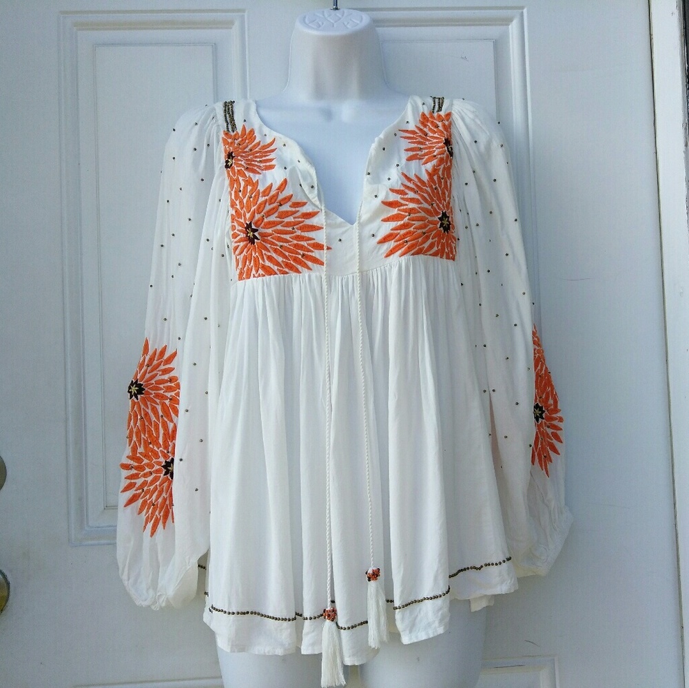 🚫Sold🚫Anthropologie Floreat Austral Peasant Top - Picture 2 of 7